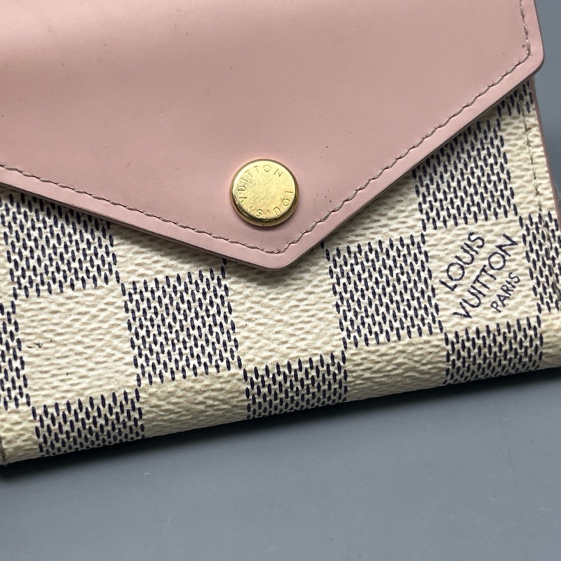 LV 路易威登 棋盤格拼粉短款三折錢包 尺寸10*8-3