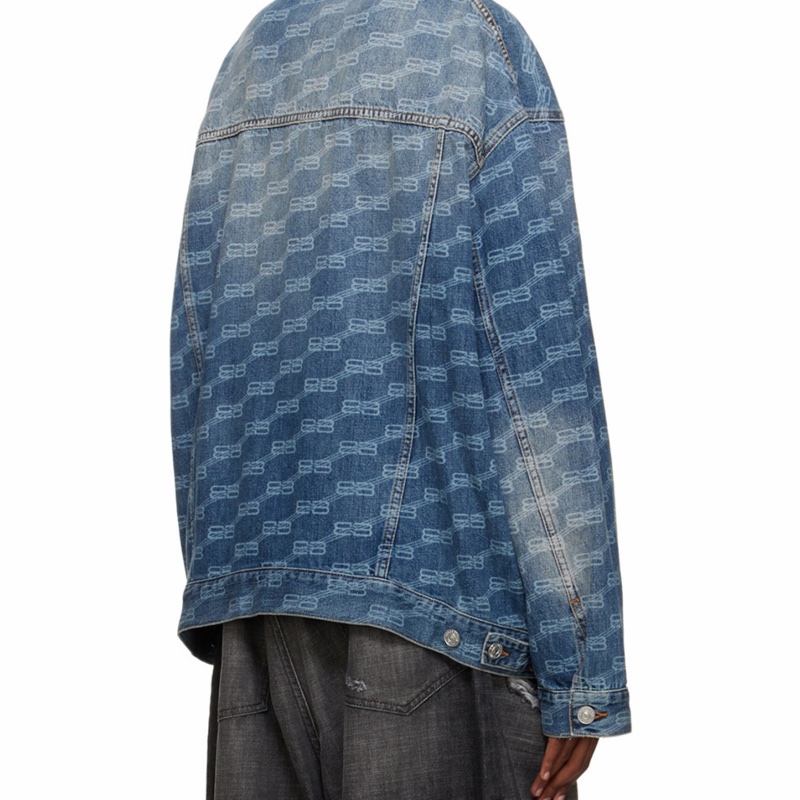 Balenciaga 男士 徽標字母印花牛仔外套S M L碼-1