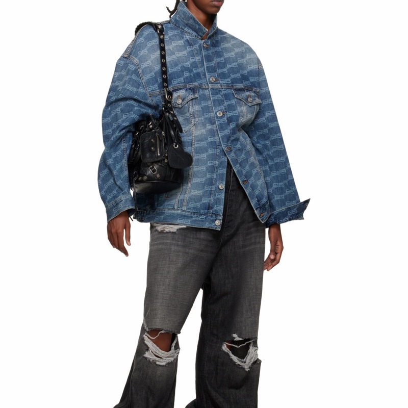 Balenciaga 男士 徽標字母印花牛仔外套S M L碼-5