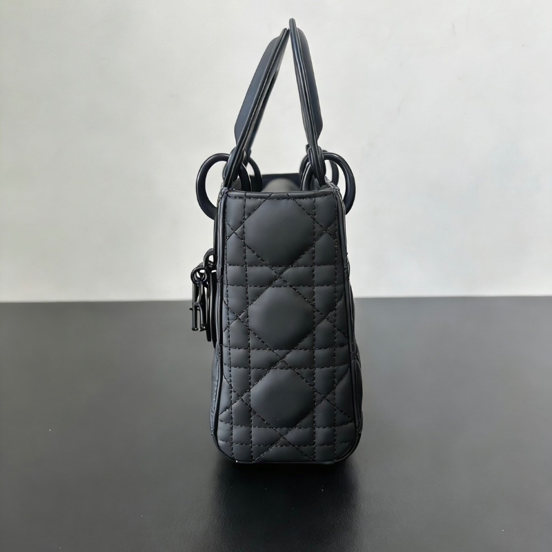 Dior 三格磨砂黑手提肩背斜背包16.5*15 99新配件肩帶塵袋-3