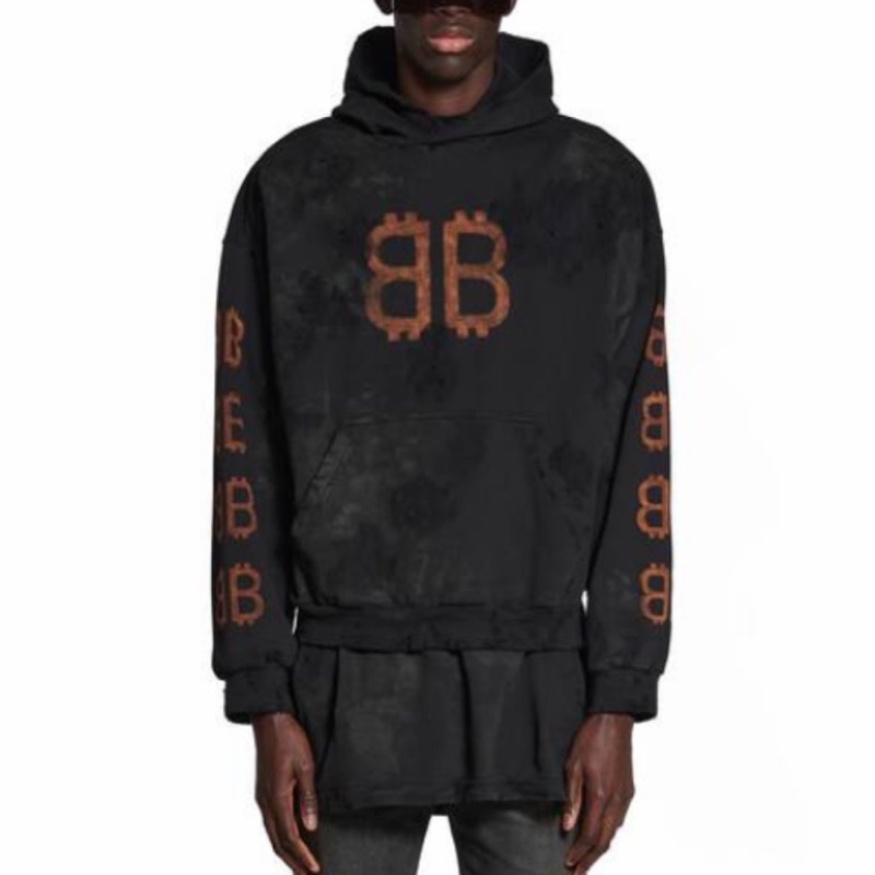 Balenciaga 男女同款 徽標連帽衛衣XS S M L碼模特身高189CM，穿著S碼-1