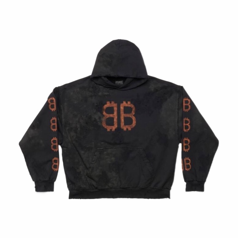 Balenciaga 男女同款 徽標連帽衛衣XS S M L碼模特身高189CM，穿著S碼-2