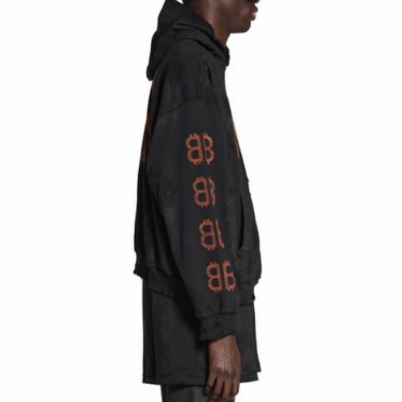 Balenciaga 男女同款 徽標連帽衛衣XS S M L碼模特身高189CM，穿著S碼-3