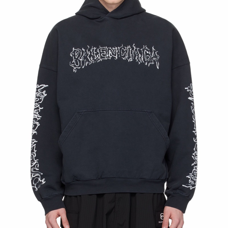 Balenciaga 男女同款 徽標連帽衛衣1 2 3碼模特身高 190 CM，所穿尺碼 4碼-0