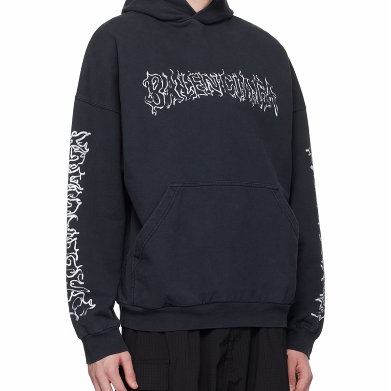 Balenciaga 男女同款 徽標連帽衛衣1 2 3碼模特身高 190 CM，所穿尺碼 4碼-1