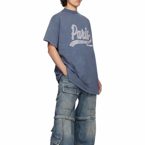 Balenciaga 男女同款 ENJOY PARIS短袖T恤