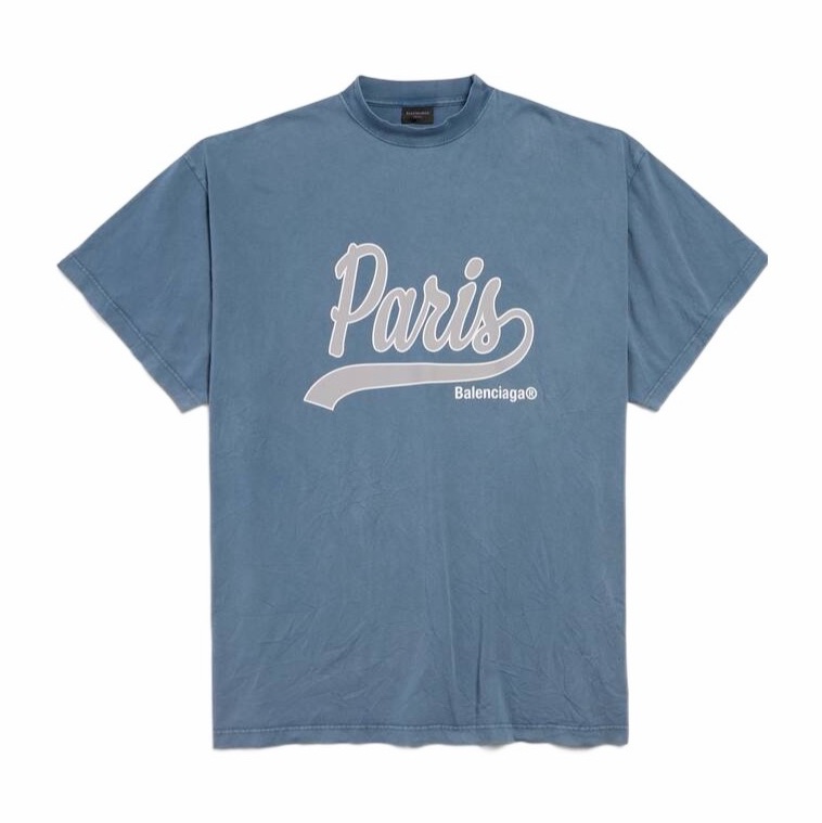 Balenciaga 男女同款 ENJOY PARIS短袖T恤-5