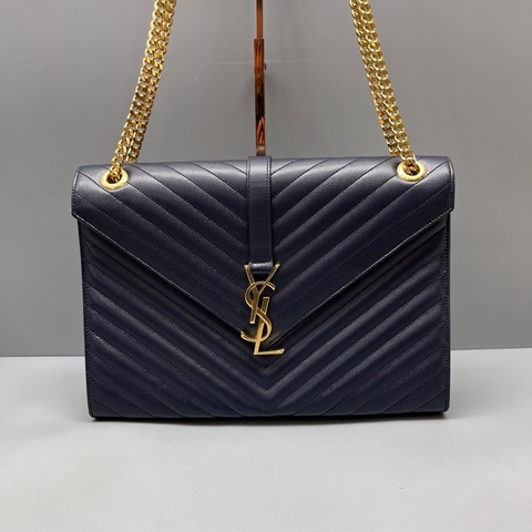 YSL 聖羅蘭 深藍色Saint Laurent鏈條包 尺寸31*22