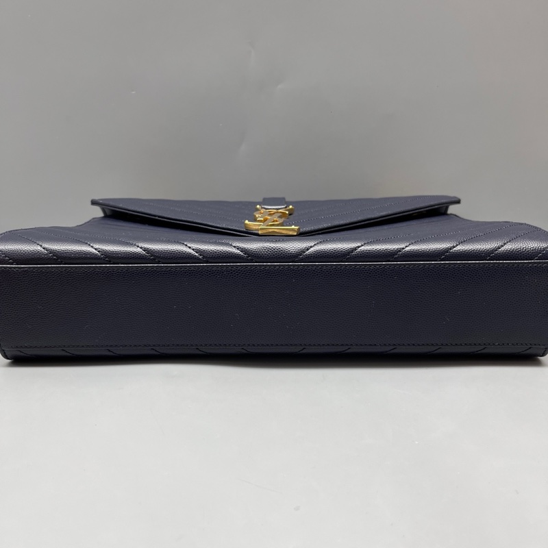 YSL 聖羅蘭 深藍色Saint Laurent鏈條包 尺寸31*22-2