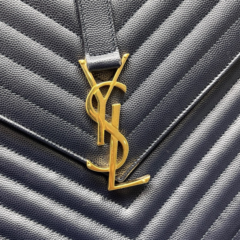 YSL 聖羅蘭 深藍色Saint Laurent鏈條包 尺寸31*22-4