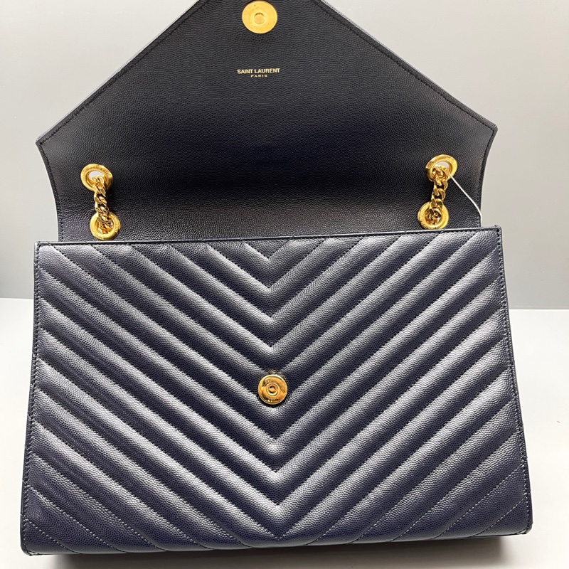 YSL 聖羅蘭 深藍色Saint Laurent鏈條包 尺寸31*22-5