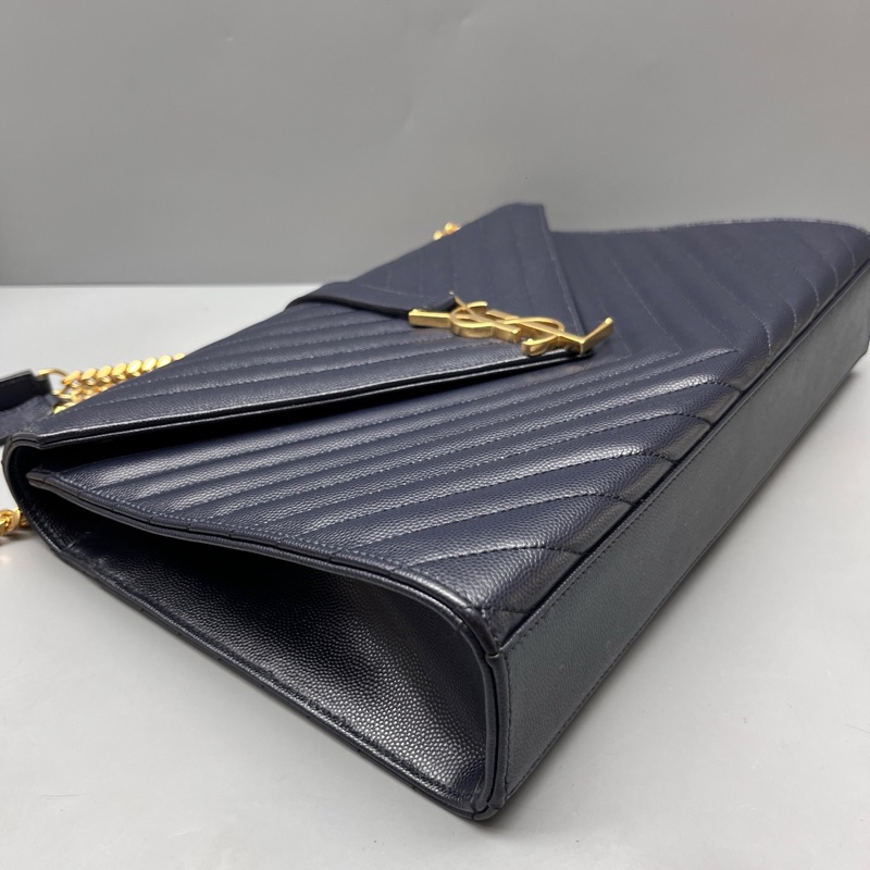 YSL 聖羅蘭 深藍色Saint Laurent鏈條包 尺寸31*22-6