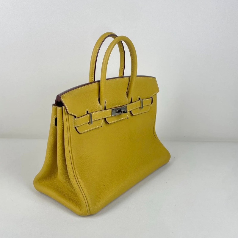 HERMES bk25 琥珀黃 togo皮25*13*20 99新配件鎖 雨衣 鑰匙 盒子塵袋-2