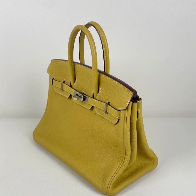 HERMES bk25 琥珀黃 togo皮25*13*20 99新配件鎖 雨衣 鑰匙 盒子塵袋-3