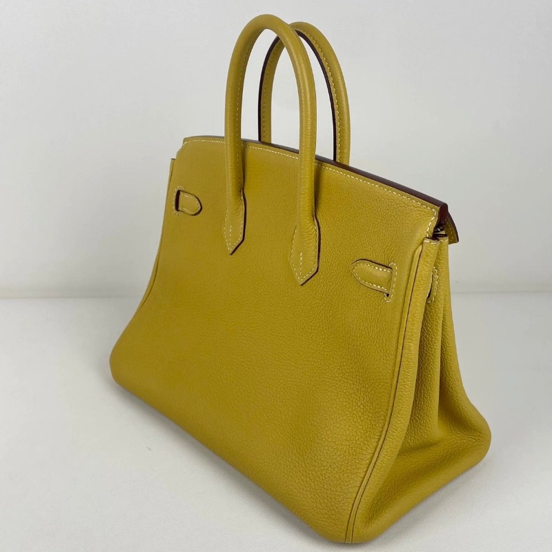 HERMES bk25 琥珀黃 togo皮25*13*20 99新配件鎖 雨衣 鑰匙 盒子塵袋-5