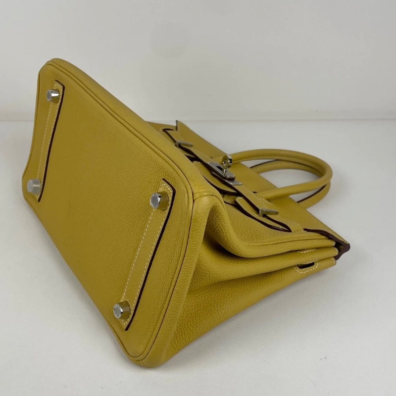 HERMES bk25 琥珀黃 togo皮25*13*20 99新配件鎖 雨衣 鑰匙 盒子塵袋-8