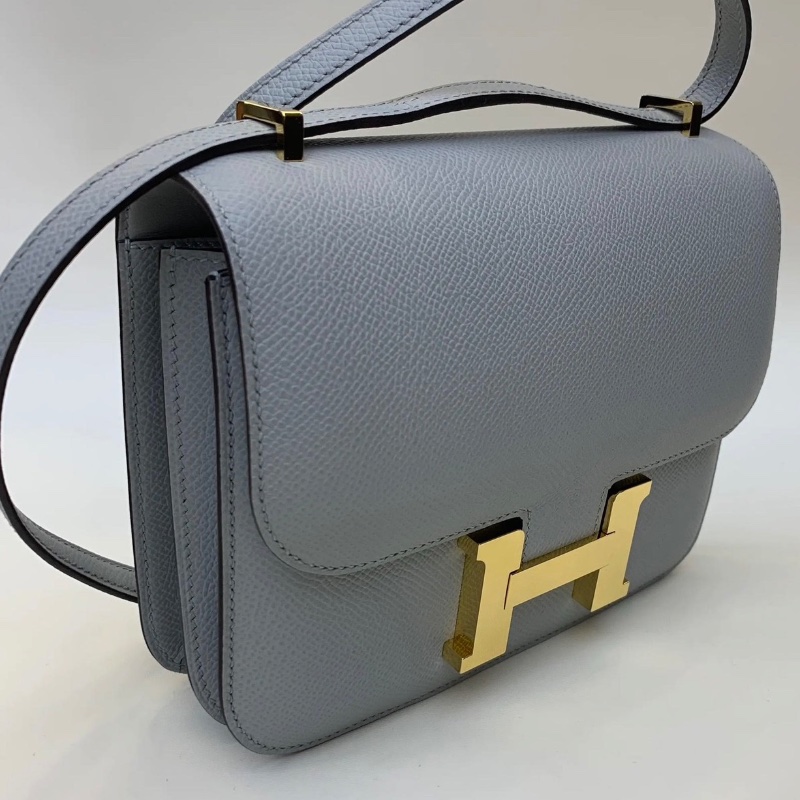 Hermes 康康19 8u冰川藍 19*15*5 全新配件購證塵袋鏡子盒子-3
