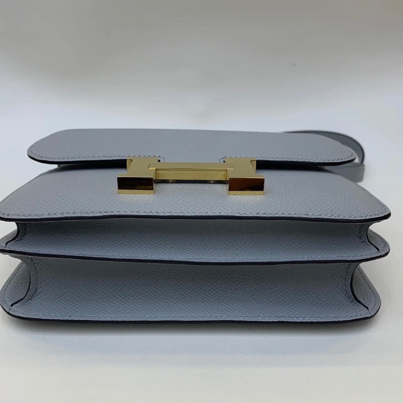 Hermes 康康19 8u冰川藍 19*15*5 全新配件購證塵袋鏡子盒子-4