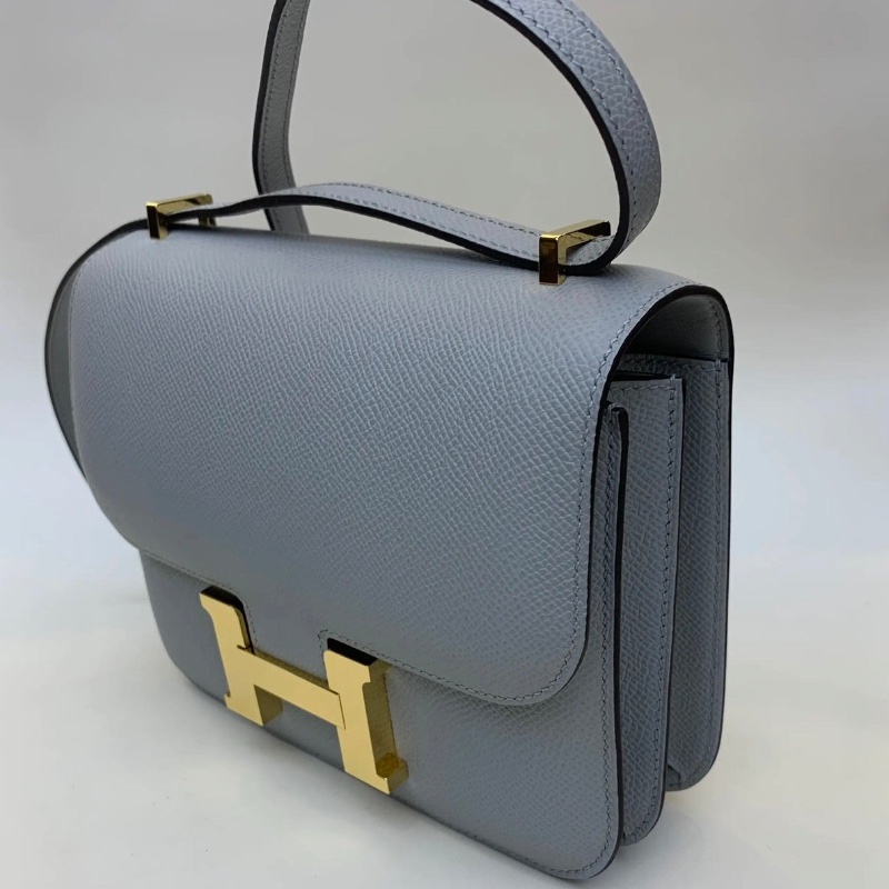 Hermes 康康19 8u冰川藍 19*15*5 全新配件購證塵袋鏡子盒子-5