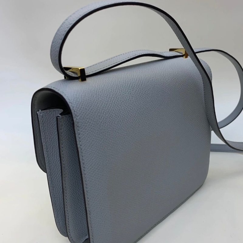 Hermes 康康19 8u冰川藍 19*15*5 全新配件購證塵袋鏡子盒子-6