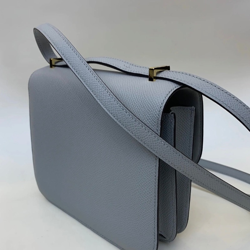 Hermes 康康19 8u冰川藍 19*15*5 全新配件購證塵袋鏡子盒子-7