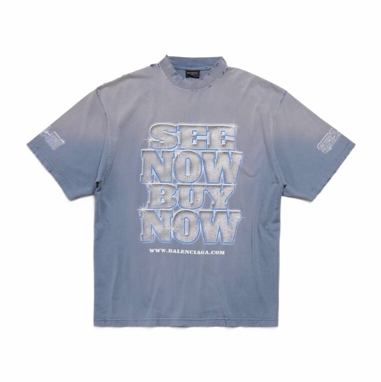 Balenciaga 男女同款 SNBN 大號 T 恤XS S M L XXL碼模特身高177CM，穿著S碼-1