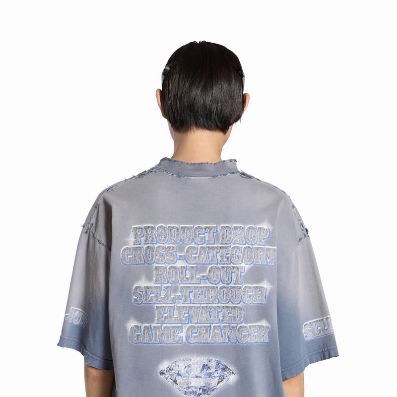 Balenciaga 男女同款 SNBN 大號 T 恤XS S M L XXL碼模特身高177CM，穿著S碼-3