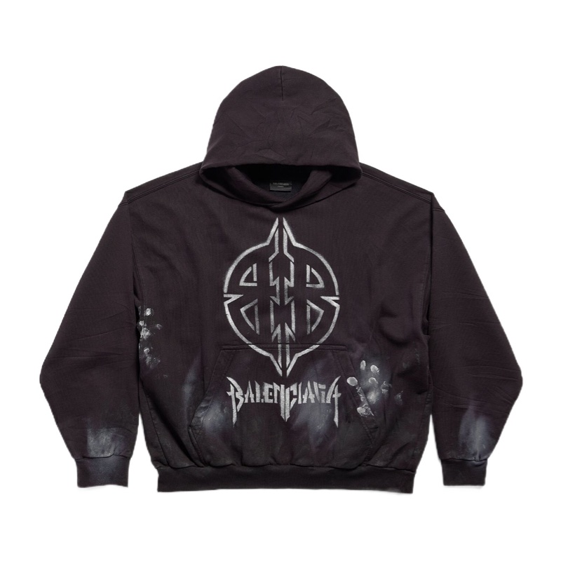 Balenciaga 男女同款 METAL BB STENCIL 連帽衛衣XXS XS S M L碼-0
