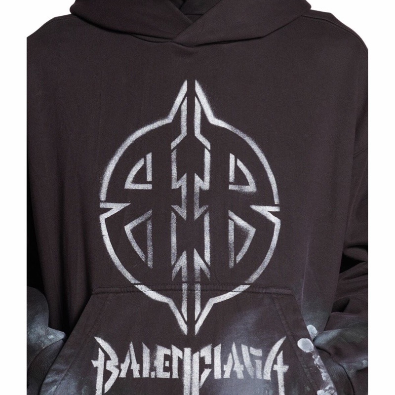 Balenciaga 男女同款 METAL BB STENCIL 連帽衛衣XXS XS S M L碼-4