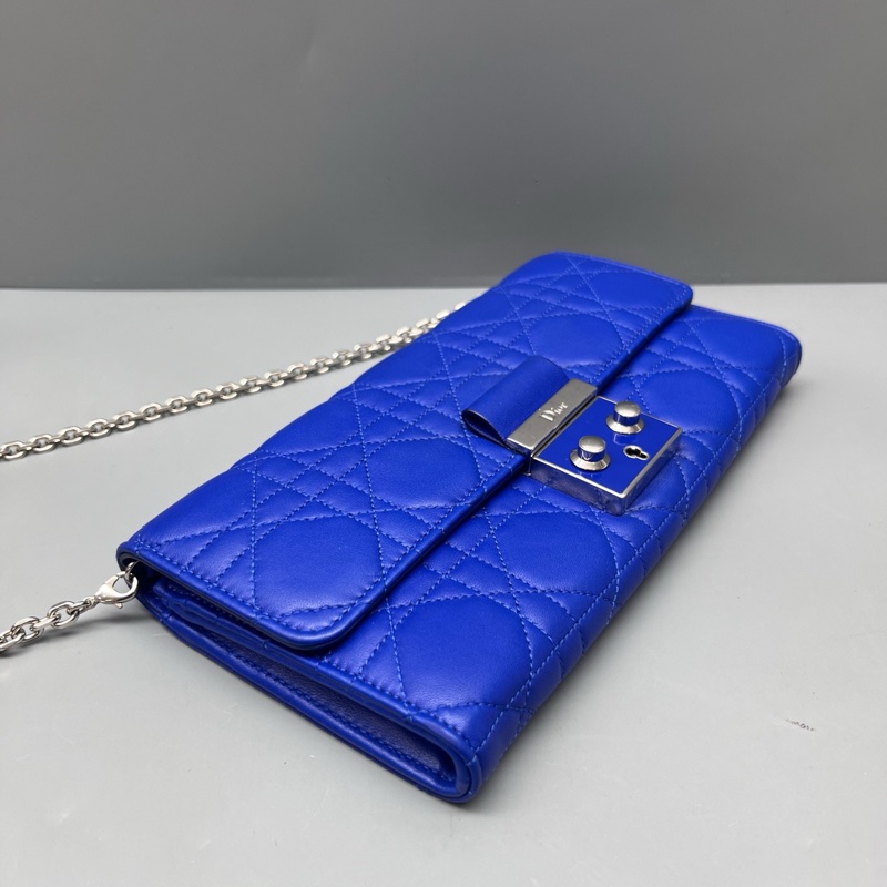 Dior 迪奧 藍色藤格紋woc鏈條包 尺寸21*11-3