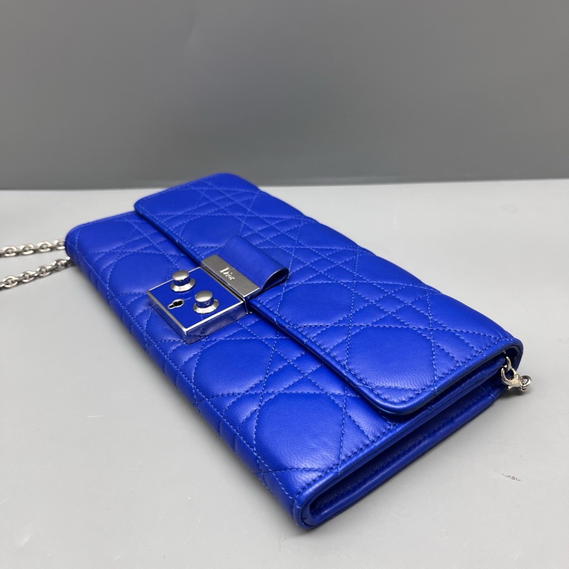 Dior 迪奧 藍色藤格紋woc鏈條包 尺寸21*11-4