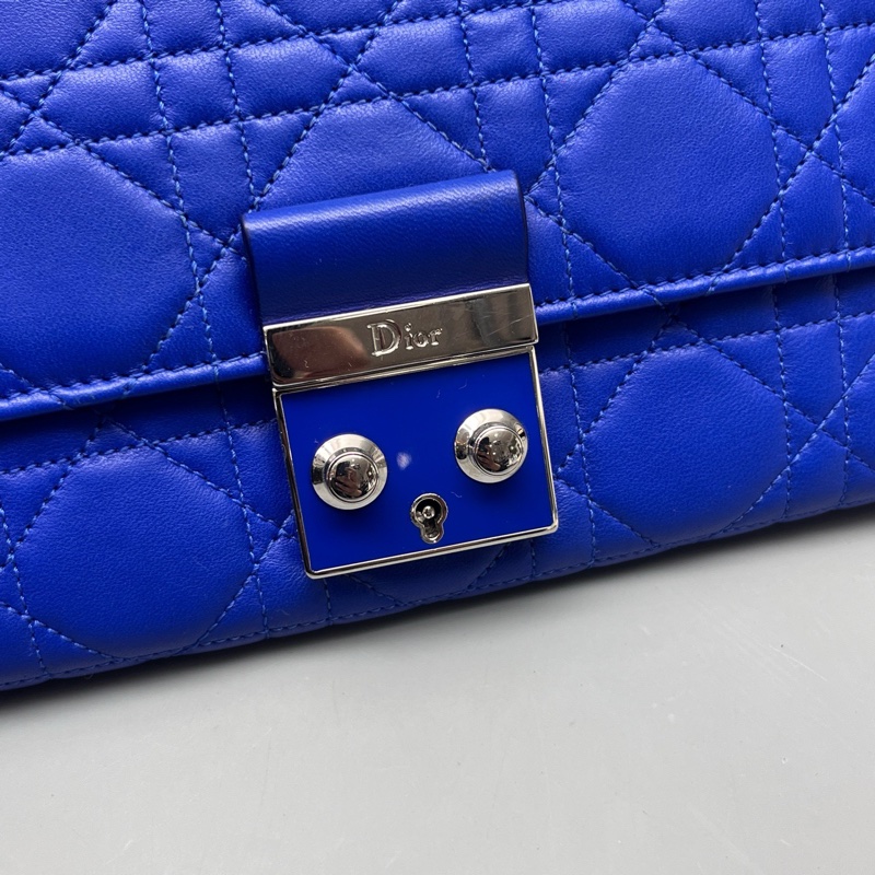 Dior 迪奧 藍色藤格紋woc鏈條包 尺寸21*11-5