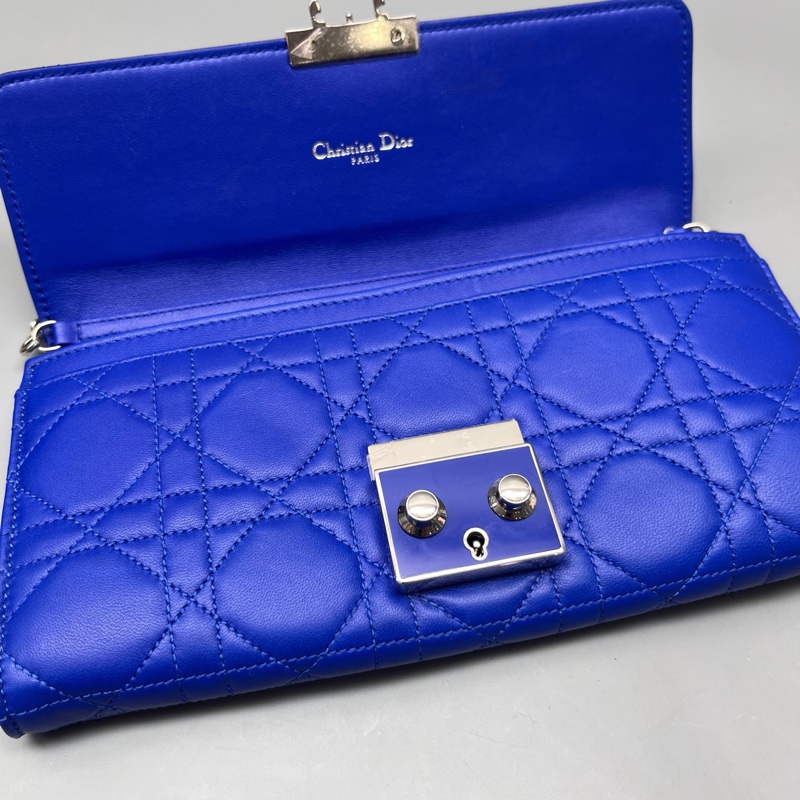 Dior 迪奧 藍色藤格紋woc鏈條包 尺寸21*11-6