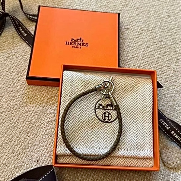 Hermes Glenna皮手鍊 大象灰金釦-0