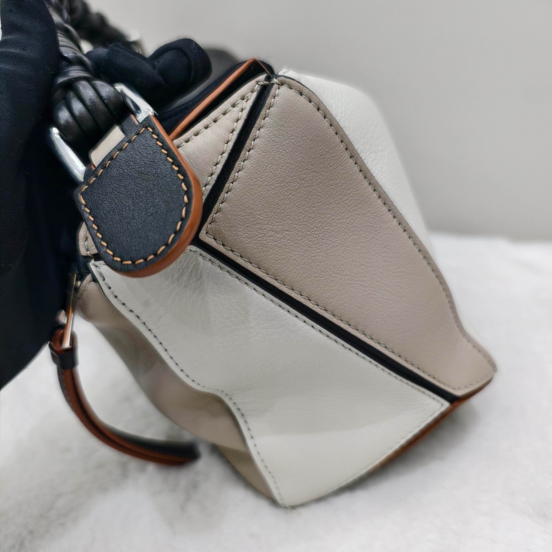 羅意威/Loewe puzzle 黑白拼燕麥色幾何包小號-3