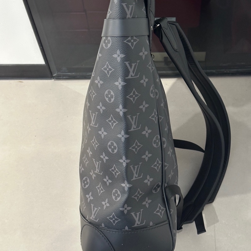 99新 路易威登/Louis Vuitton steamer 黑灰老花雙肩包-2