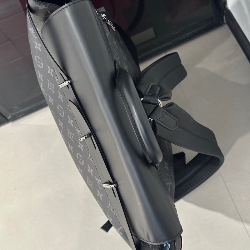 99新 路易威登/Louis Vuitton steamer 黑灰老花雙肩包-3