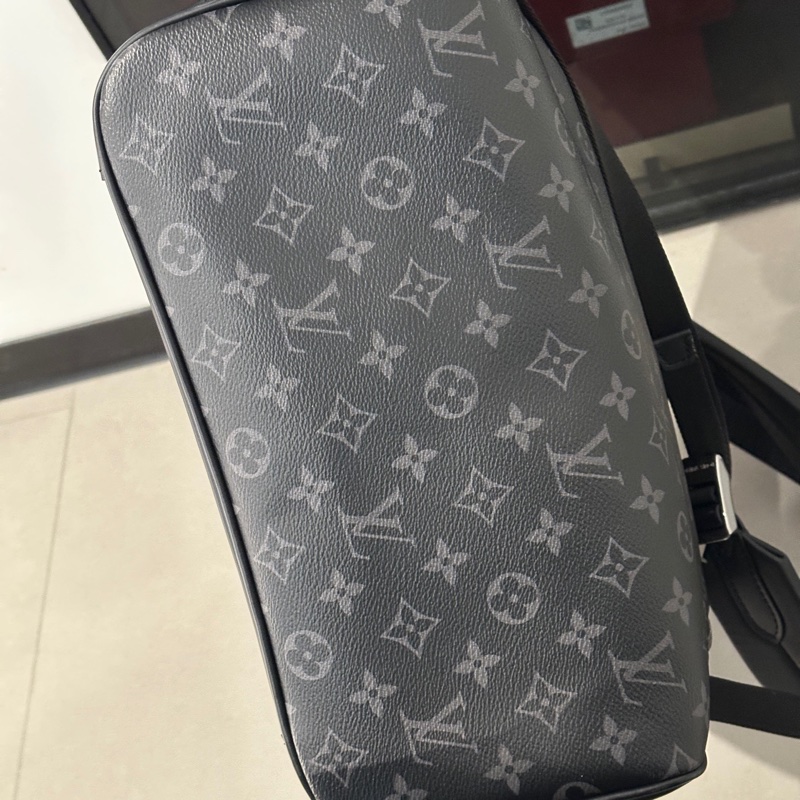 99新 路易威登/Louis Vuitton steamer 黑灰老花雙肩包-4
