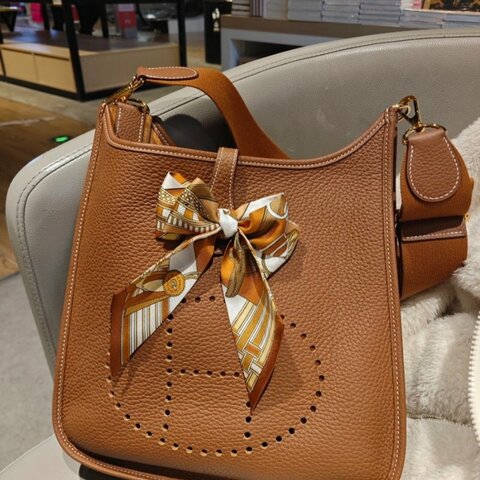 【現貨】Hermes Evelyne 29 金棕/金釦