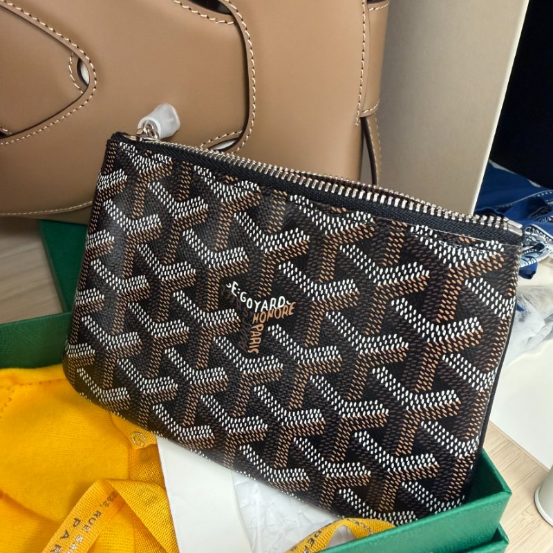 【現貨】GOYARD Sénat Mini Pouch 一字拉鍊包 黑色-3