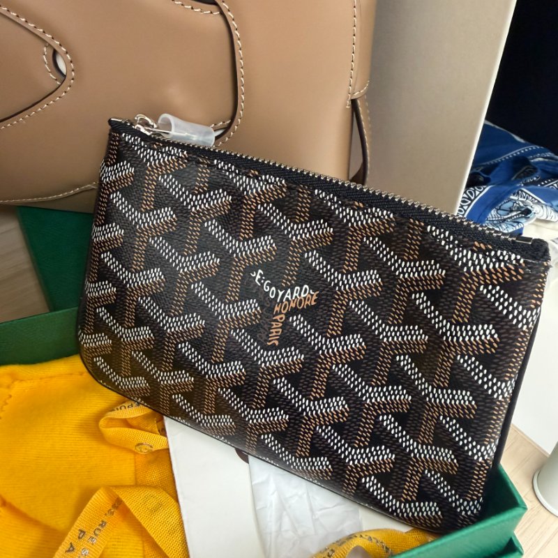 【現貨】GOYARD Sénat Mini Pouch 一字拉鍊包 黑色-5