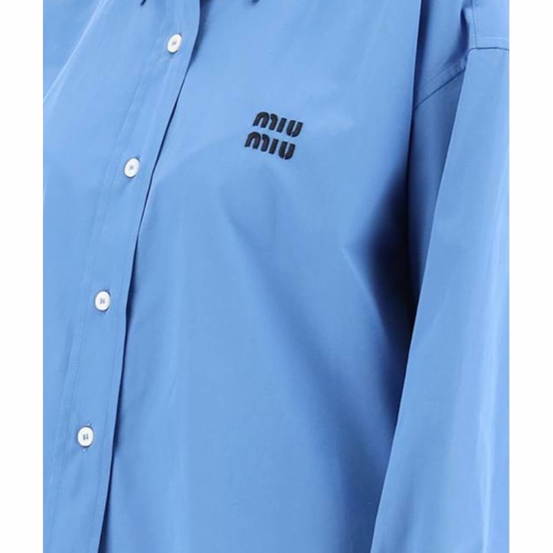 Miu Miu 女士 logo刺繡長袖襯衫IT-36 IT-38 IT-40 IT-42 IT-44 IT-46碼-3