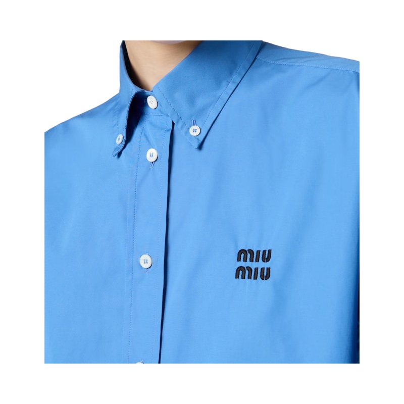 Miu Miu 女士 logo刺繡長袖襯衫IT-36 IT-38 IT-40 IT-42 IT-44 IT-46碼-4