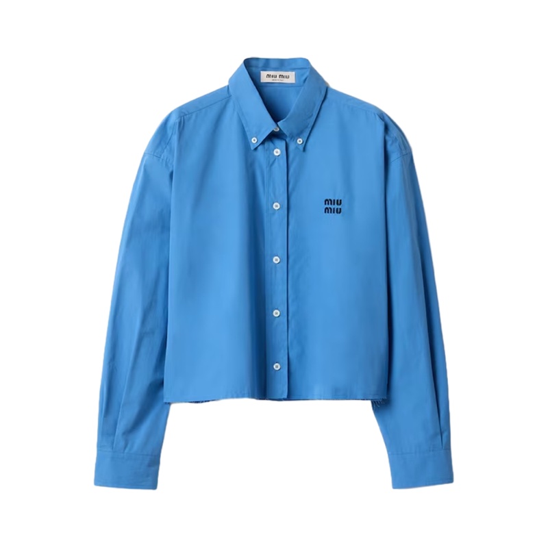 Miu Miu 女士 logo刺繡長袖襯衫IT-36 IT-38 IT-40 IT-42 IT-44 IT-46碼-6