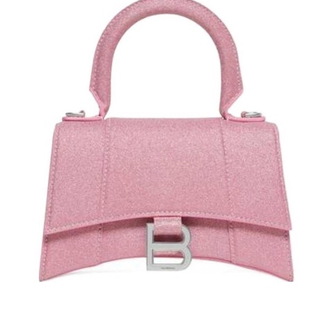 Balenciaga 女士 HOURGLASS XS 閃亮可拆卸肩帶單肩包均碼碼XS、18.8cm*7.8cm*13cm