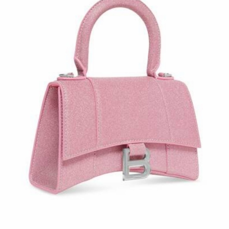 Balenciaga 女士 HOURGLASS XS 閃亮可拆卸肩帶單肩包均碼碼XS、18.8cm*7.8cm*13cm-5