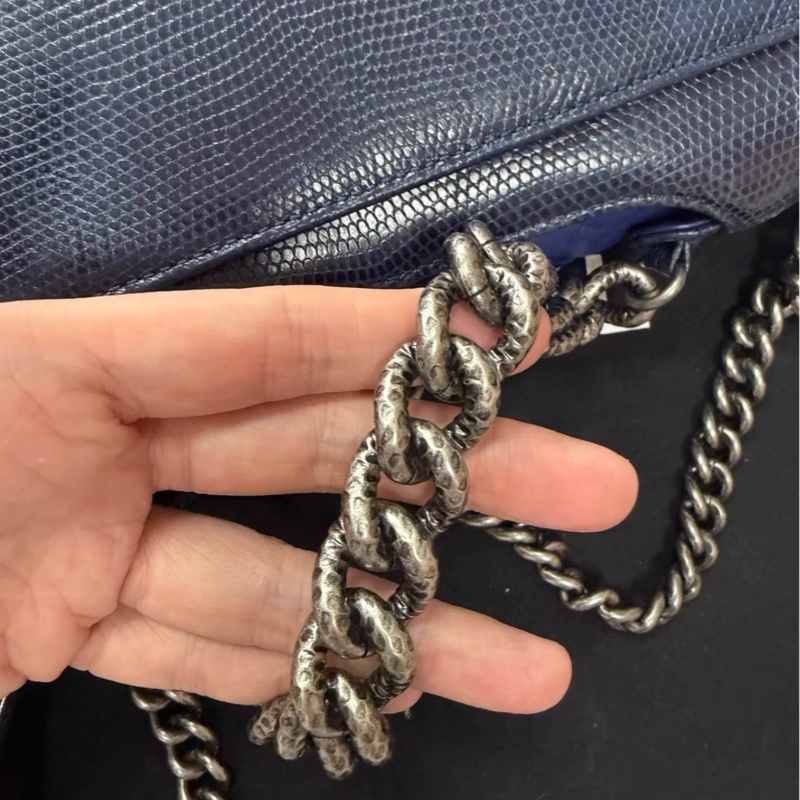 Chanel+蜥蜴皮 flap bag  98新-5