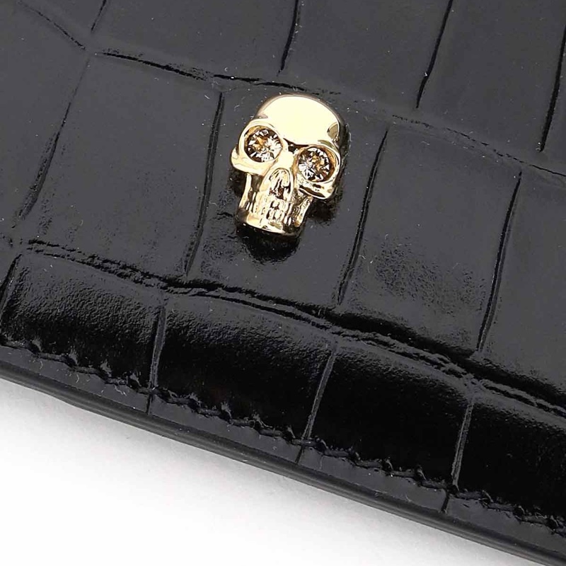 Alexander McQueen 女士 Skull 扁平拉鍊零錢包均碼碼13x7CM-4