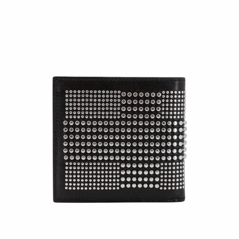 Alexander McQueen 男士 飾釘對折錢包均碼碼11.5cm*1.4cm*9.4cm-1