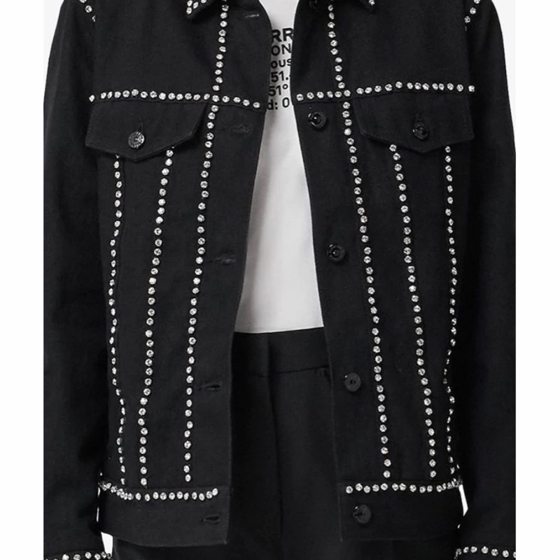 Burberry 女士 水晶裝飾休閒夾克UK-2 UK-4碼-5